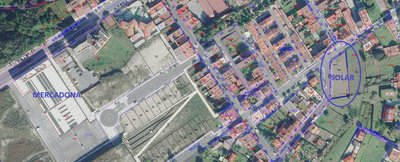 Vista del solar parcelable en tres lotes de 390 m² cada uno